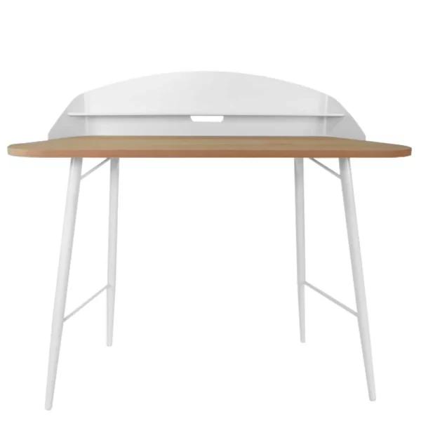 103×45 Schreibtisch Mit Aufsatz In Weiß – Asimin 3