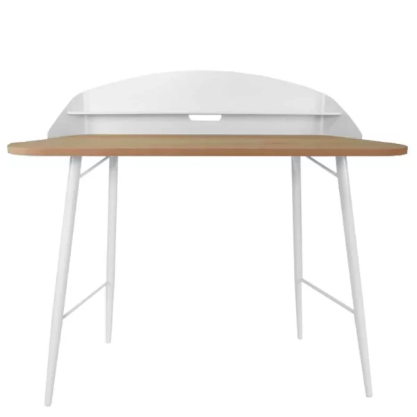 103×45 Schreibtisch Mit Aufsatz In Weiß – Asimin 1