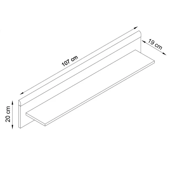 107x20x19 Wand Regal In Weiß & Eichefarben – Cablos 5