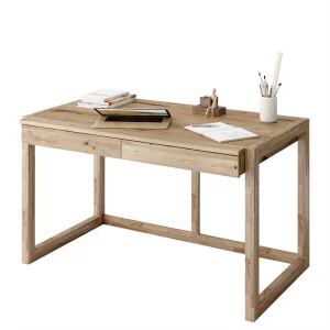 120×65 Wildeiche Schreibtisch Mit Bügelgestell – Feliana 8
