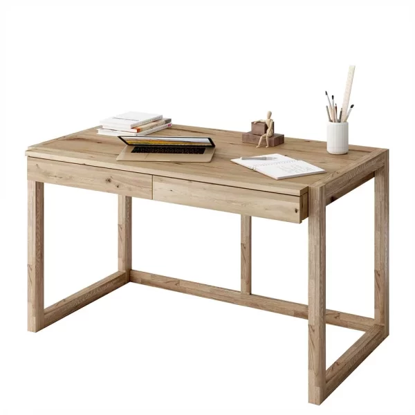 120×65 Wildeiche Schreibtisch Mit Bügelgestell – Feliana 3