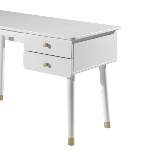 125×60 Jugend Schreibtisch In Weiß & Gold – Zimventa 4