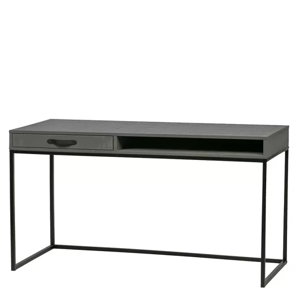 130×58 Designer Schreibtisch In Grau & Schwarz – Firgetta 3