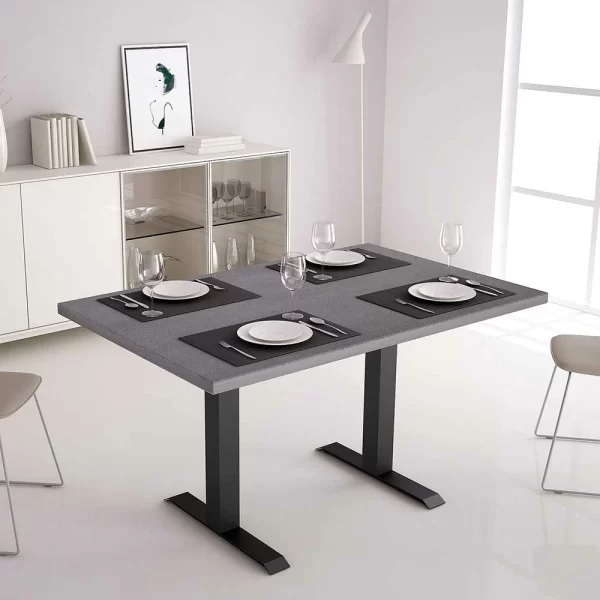 140×90 Moderner Tisch In Betonoptik & Schwarz – Rocca 3