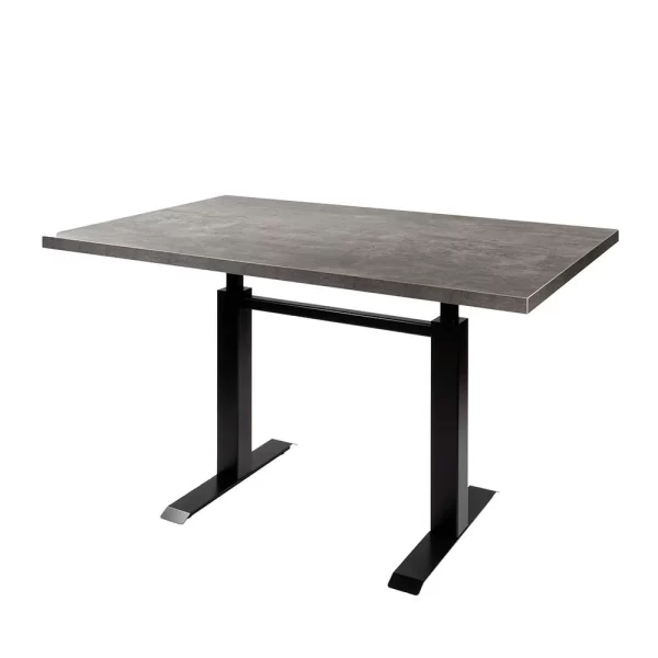 140×90 Moderner Tisch In Betonoptik & Schwarz – Rocca 1