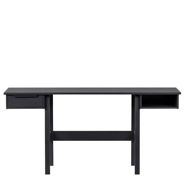 160x75x53 Schreibtisch In Schwarz Kiefer Massiv – Arnella 5