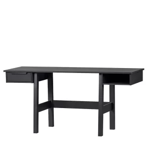 160x75x53 Schreibtisch In Schwarz Kiefer Massiv – Arnella 10