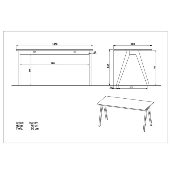 160×80 Schreibtisch Im Skandinavischen Stil – Pronada 7