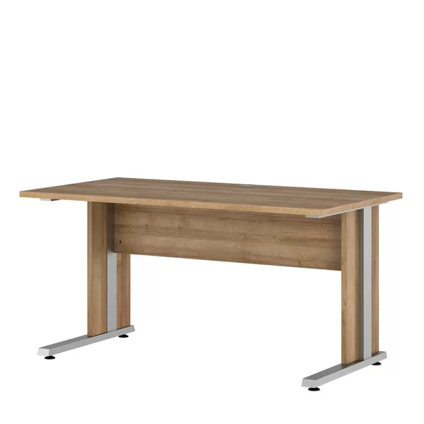 Bürotisch In Eiche Optik & Alufarben – Hatlantico 1