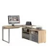 Bürotisch Mit Seitenregal In Buche & Grau HG – Florino 22