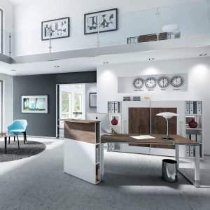 Computer Schreibtisch Abisek In Braun Silber 10