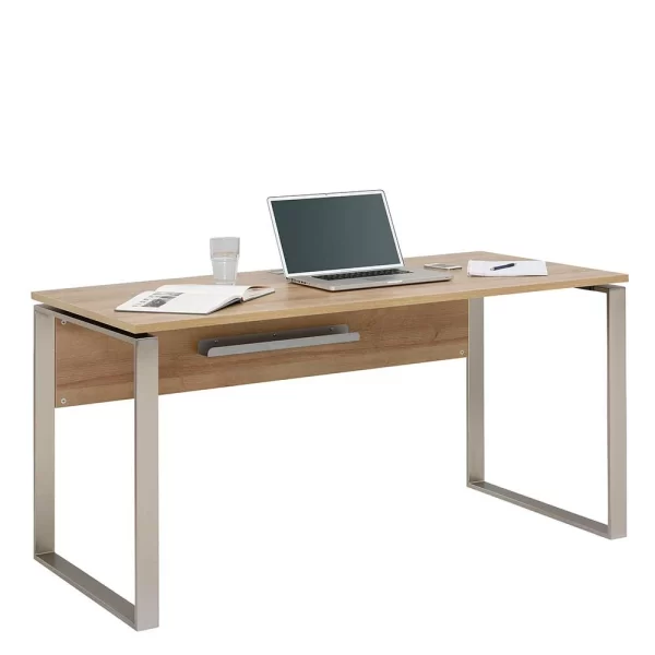 Computertisch In Eiche & Nickel – Betria 3