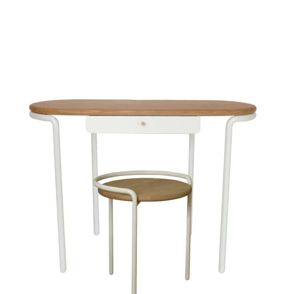 Design Schreibtisch & Hocker In Weiß – Fiolpedo (zweiteilig) 1