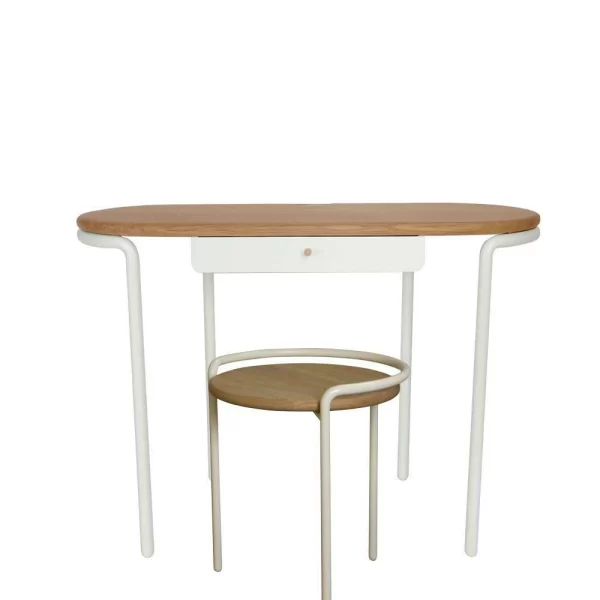 Design Schreibtisch & Hocker In Weiß – Fiolpedo (zweiteilig) 3