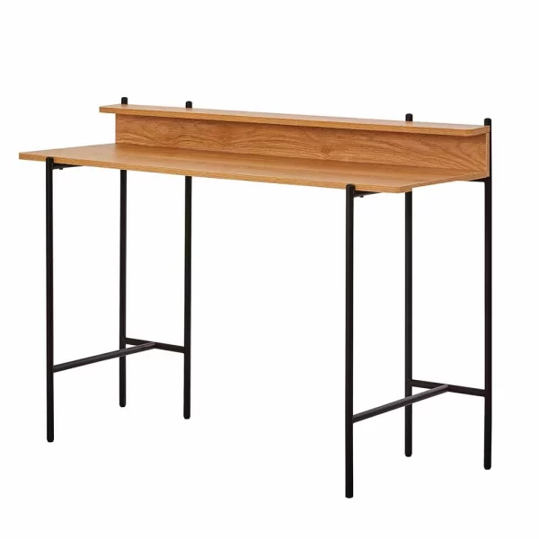 Design Schreibtisch In Akazie Optik & Schwarz – Charme 1