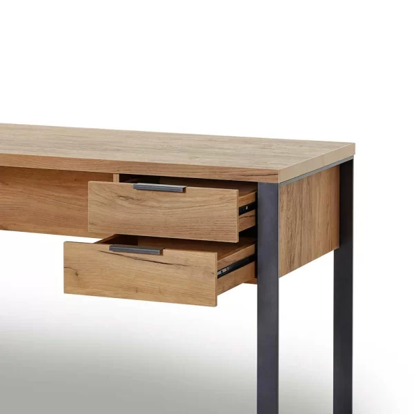 Design-Schreibtisch In Eiche Optik & Schwarz – Ilvensa 4