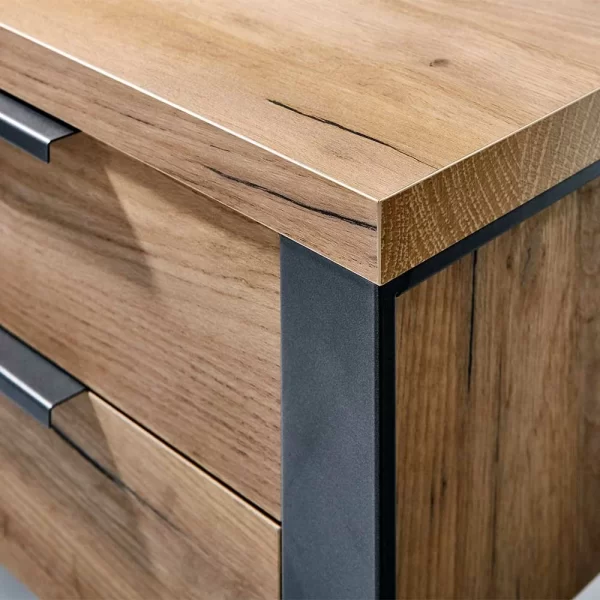 Design-Schreibtisch In Eiche Optik & Schwarz – Ilvensa 5