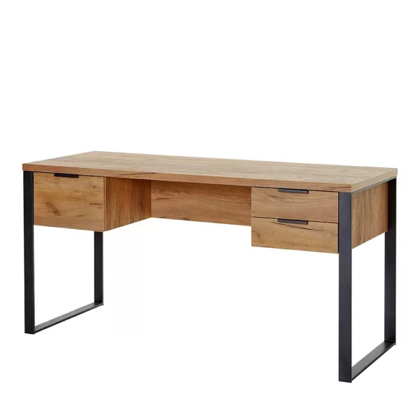Design-Schreibtisch In Eiche Optik & Schwarz – Ilvensa 3