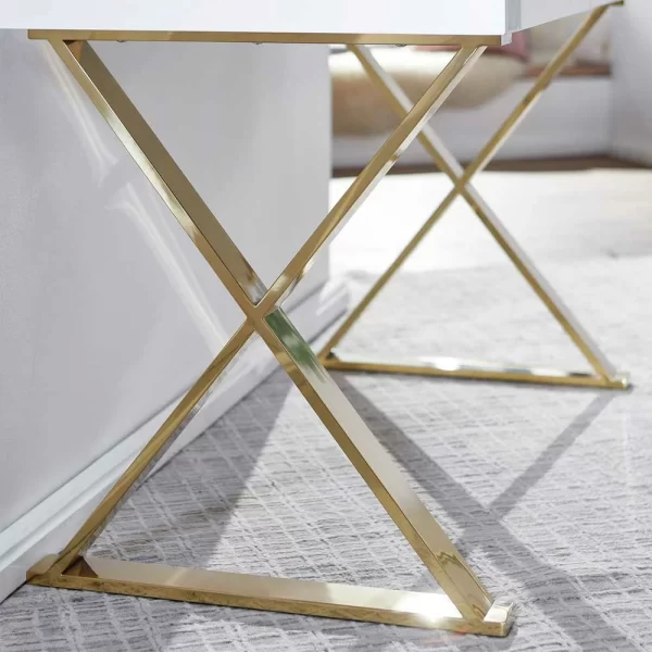 Design Schreibtisch In Weiß Hochglanz – Galiana 6