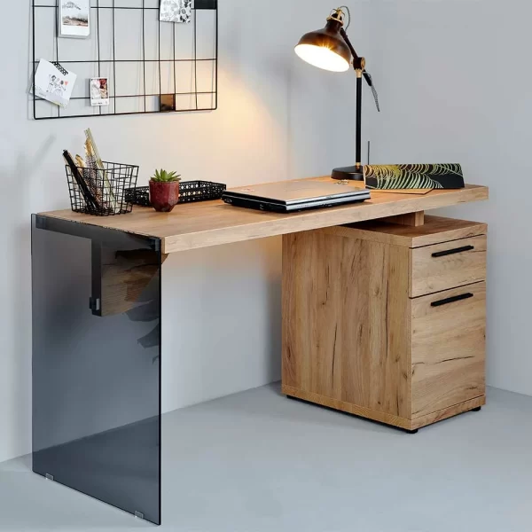 Designer Schreibtisch In Furnier Eiche – Madrida 1