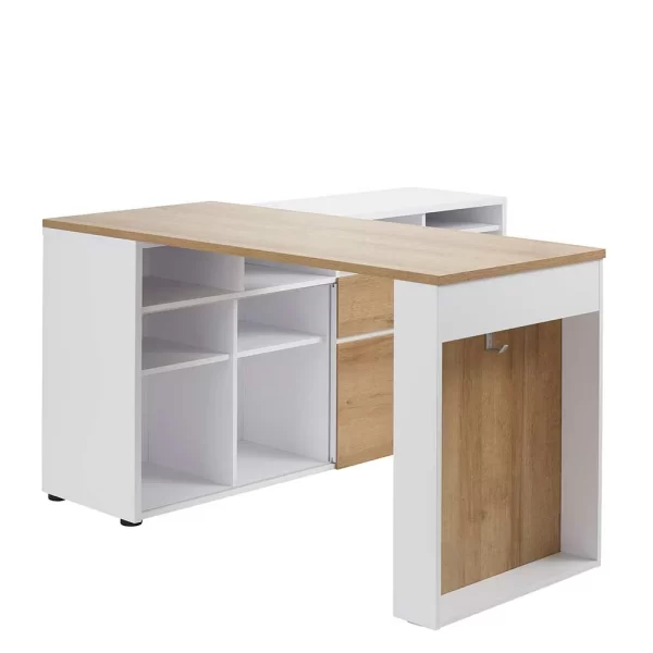 Eckchreibtisch Mit Stauraum Regal 147x77x140 – Nanella 4