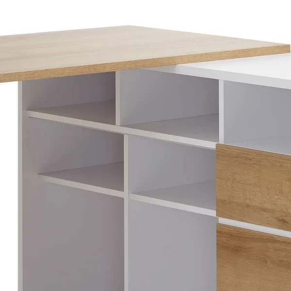 Eckchreibtisch Mit Stauraum Regal 147x77x140 – Nanella 7