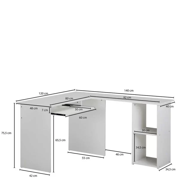 EDV Schreibtisch Mit Regal – Winkelform – Candyon 5