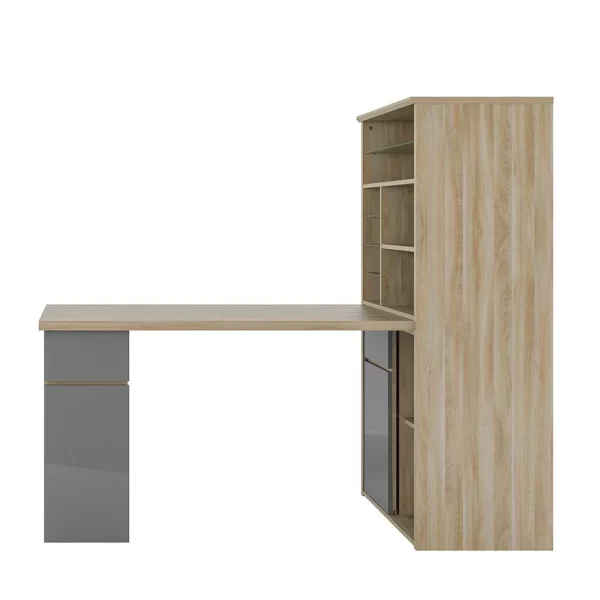 Funktionsschreibtisch Mini Büro In Grau HG – Ensenada 4
