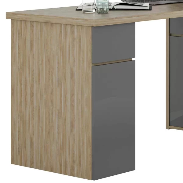 Funktionsschreibtisch Mini Büro In Grau HG – Ensenada 6
