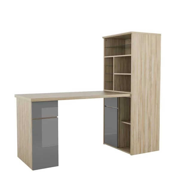 Funktionsschreibtisch Mini Büro In Grau HG – Ensenada 3