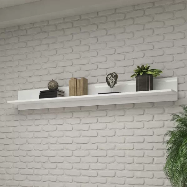 Hochglanz Wandregal In Weiß – Modern – Baranoma 1