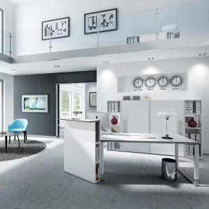 Höhenverstellbarer Bürotisch Papetina In Weiß 10