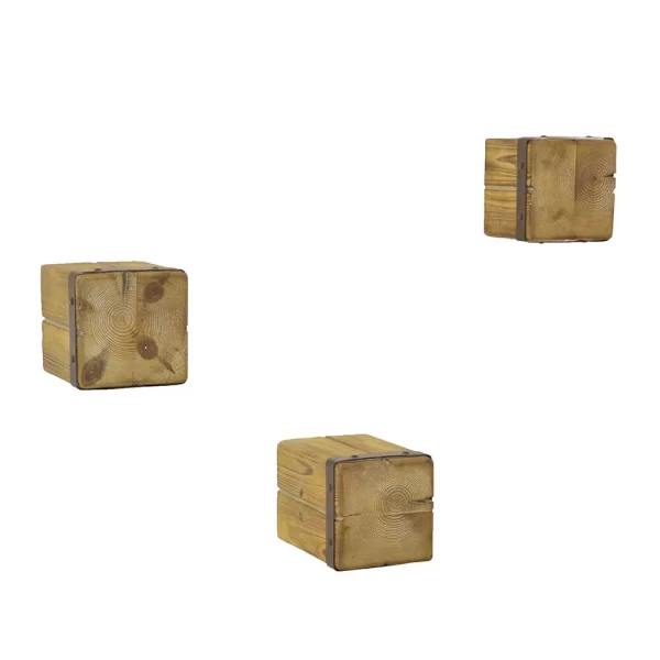 Holzklotz Wandregale Aus Tanne – Vicetto (dreiteilig) 1