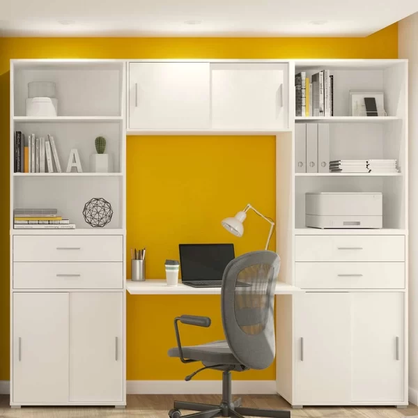 Home Office Arbeitsplatz Wohnwand – Segin (sechsteilig) 1