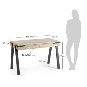 Industrie Design Schreibtisch Aus Holz Delamoto & Stahl 15