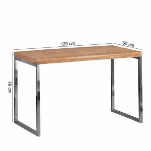 Loft Design Schreibtisch Mascanus Mit Holz Und Metall 11