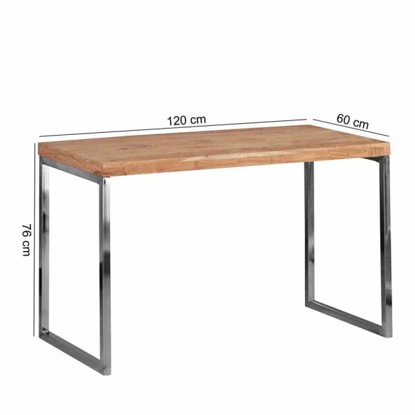 Loft Design Schreibtisch Mascanus Mit Holz Und Metall 4