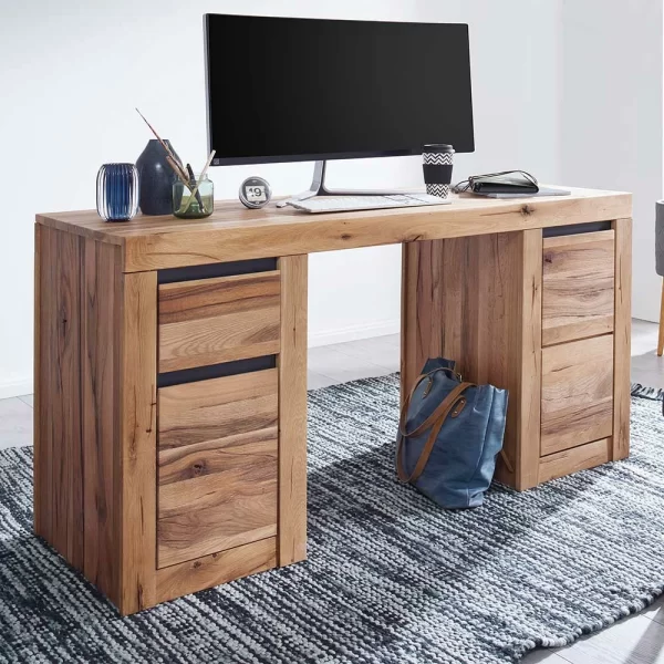 Massivholz Schreibtisch Aus Zerreiche & Wildeiche – Nescavan 3