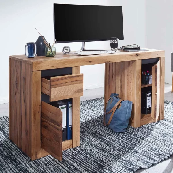 Massivholz Schreibtisch Aus Zerreiche & Wildeiche – Nescavan 4
