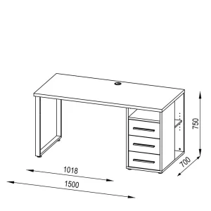 Moderner Büro-Schreibtisch In Grau – Tederana 18