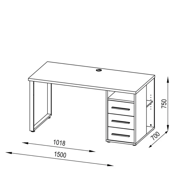 Moderner Büro-Schreibtisch In Grau – Tederana 7