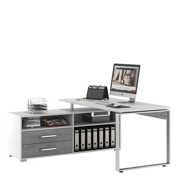 Moderner Computertisch Mit Seitenregal – Fleetwood 4