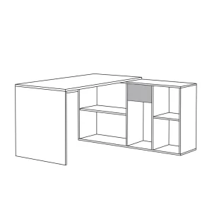 Moderner Schreibtisch Mit Seitenregal In Weiß – Brodivana 12