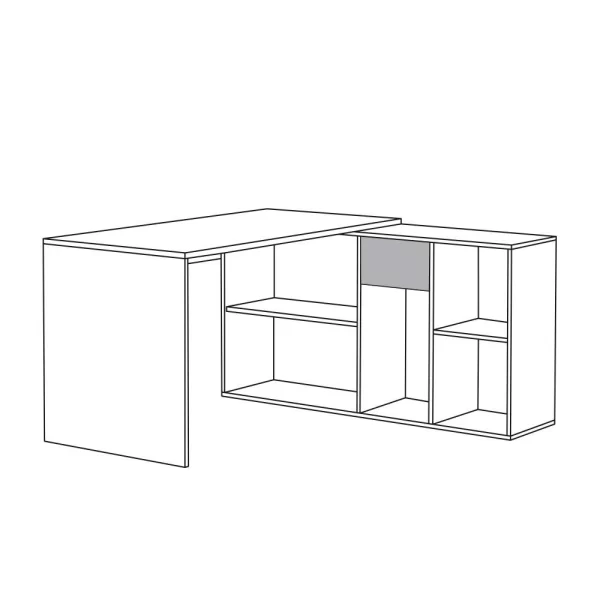 Moderner Schreibtisch Mit Seitenregal In Weiß – Brodivana 5