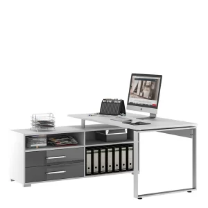 Moderner Schreibtisch Mit Seitlichem Regal – Ashger 12