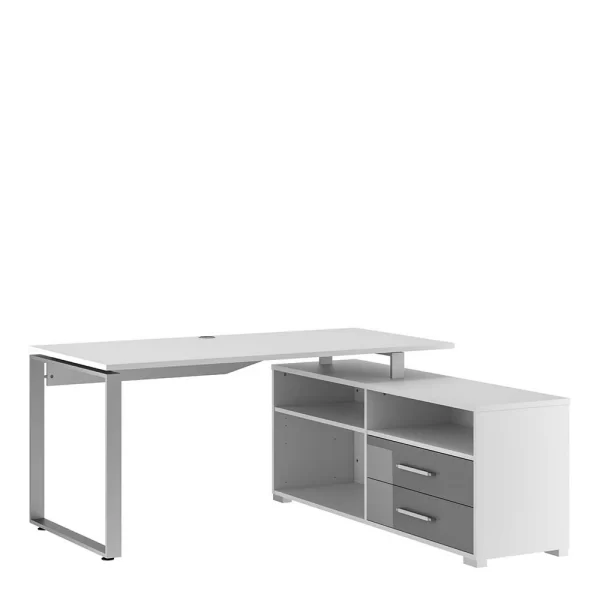 Moderner Schreibtisch Mit Seitlichem Regal – Ashger 3