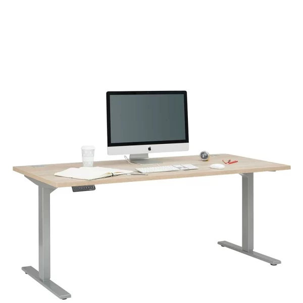 Moderner Schreibtisch Mit T Gestell In Grau – Dievus 1