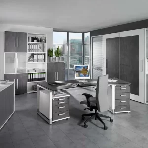 Office Schreibtisch Gropada In Grau Silber 13