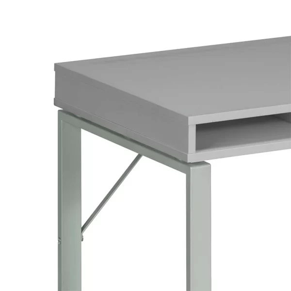 PC Bürotisch Ednurio In Grau Weiß 4