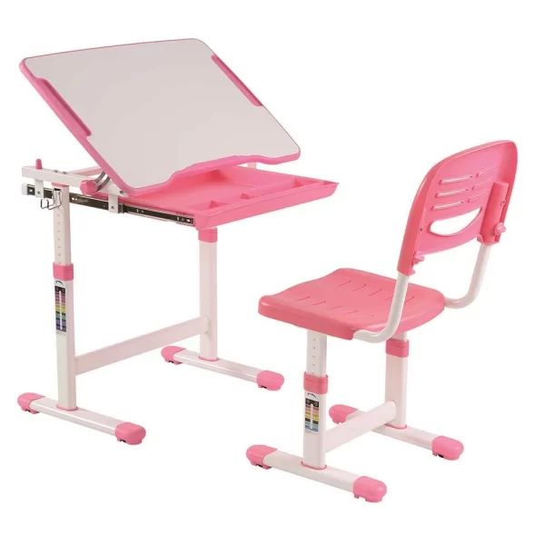 Schreibtisch Für Mädchen In Rosa & Weiß Leverias Mit Stuhl (zweiteilig) 1
